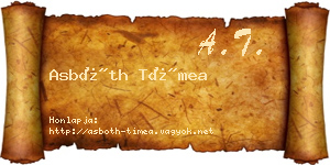 Asbóth Tímea névjegykártya